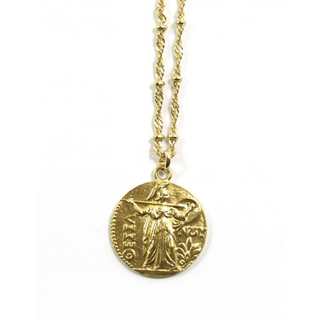 Médaillon Vintage +Chaine bronze/Medallion+Chain necklace Egyptian symbol/Egypte