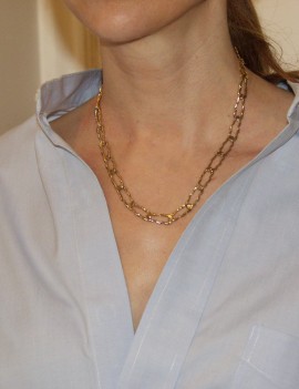 Hammered link chain collar