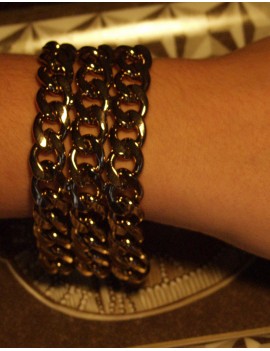 Bracelet chaîne métal doré