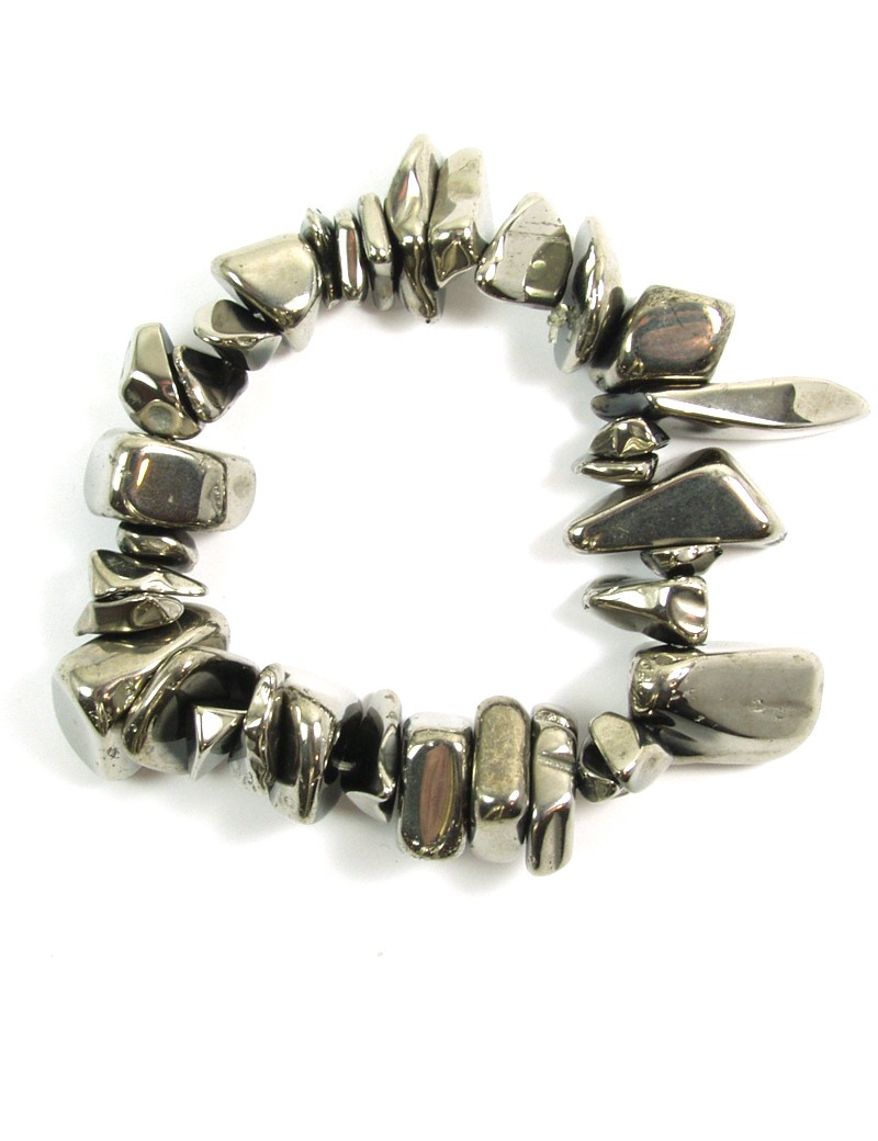 Bracelet Fantaisie En Métal Alliage Et Pierres Rouges - Occasion Très Bon État
