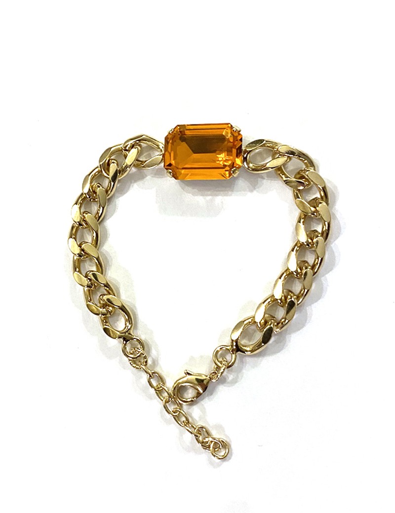 Bracelet chaîne gourmette cristal