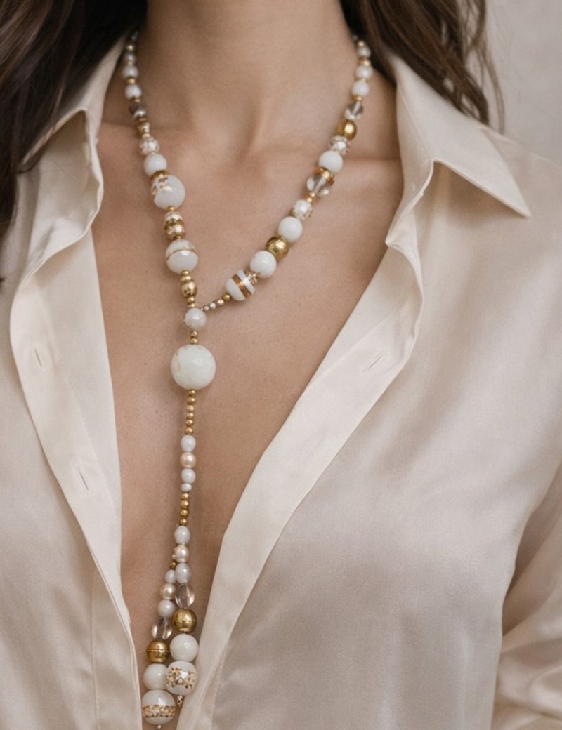 collier perles verre