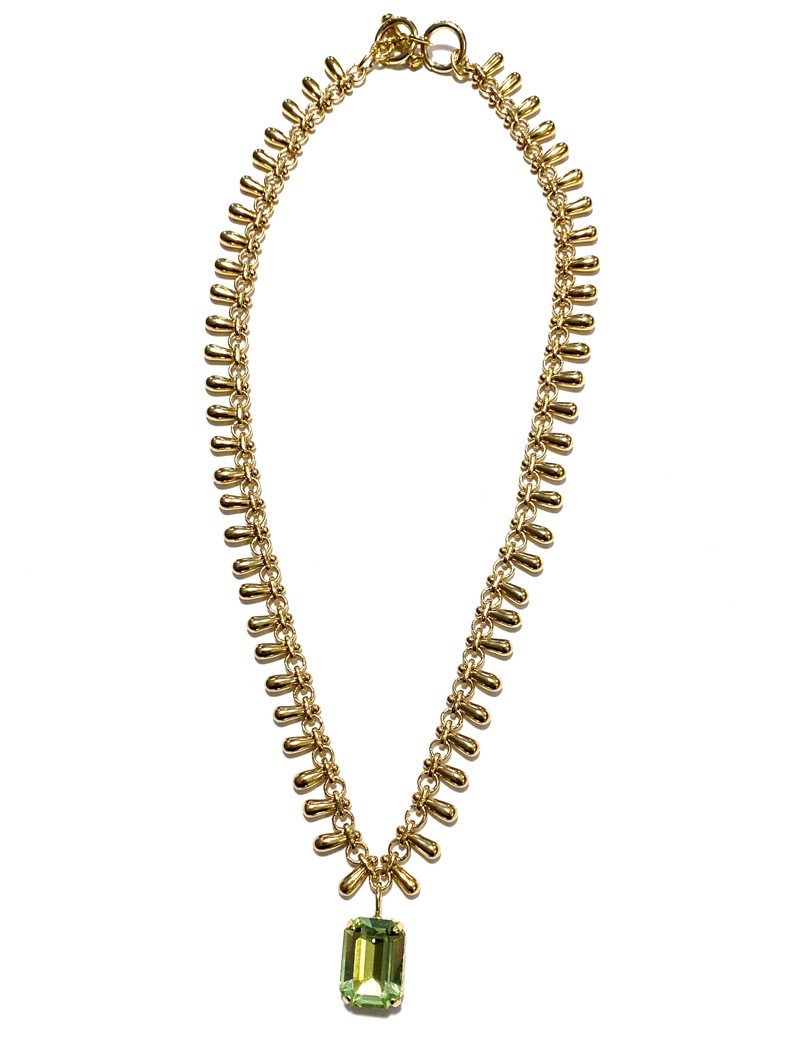 Collier pendentif cristal  vert