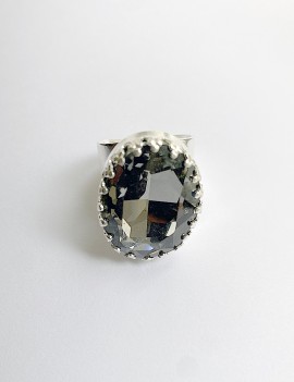 bague verre gris