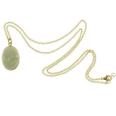 Collier dentelle noire gothique camée femme squelette - Un grand marché