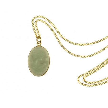 Pendentif Mireille camée classique cadre torsadée en or jaune 10K - Bijouterie Langlois